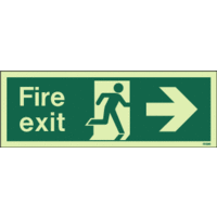 Fire Signs, Photoluminescent Emergency Exit Signs - Photoluminescent Fire Escape Route Arrow Right