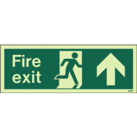 Fire Signs, Photoluminescent Emergency Exit Signs - Photoluminescent  Fire Escape Route Arrow Up
