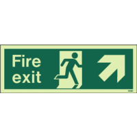 Fire Signs, Photoluminescent Emergency Exit Signs - Photoluminescent  Fire Escape Route Arrow Up / Right