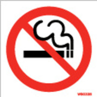 Cigarette Smoke Detectors, No Smoking Signs - Mirror Printed Self-Adhesive No Smoking Sign