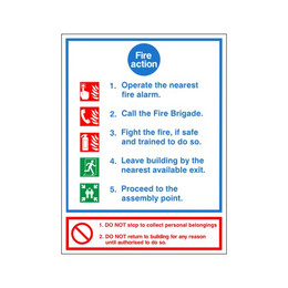 Fire Action Sign C