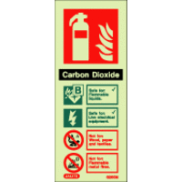 Photoluminescent CO2 Fire Extinguisher ID Sign