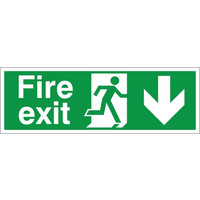 Fire Signs, Escape Route Signs - Fire Exit Arrow Down Sign