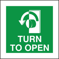 Fire Signs, Emergency Exit Signs - Fire Exit Turn To Open Sign (Anti Clockwise Arrow)