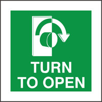 Fire Signs, Emergency Exit Signs - Fire Exit Turn To Open Sign (Clockwise Arrow)
