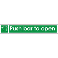 Fire Signs, Emergency Exit Signs - Fire Exit Push Bar To Open Sign