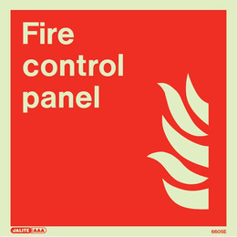 Photoluminescent Fire Control Panel Sign
