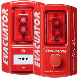 Evacuator Site Master Alarm With Break Glass or Push Button Activation