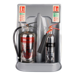 Double Universal Extinguisher Stand in Red or Grey