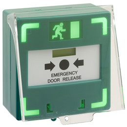 Triple Pole Green Door Release Manual Call Point With LED & Sounder