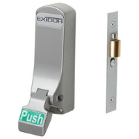 Security Equipment, Panic & Exit Hardware, Emergency Push Pads - Exidor 306 Single Door Push Pad Mortice Latch Actuator With Euro Cylinder Mortice Night Latch