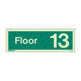 Floor 1-15 Photoluminescent Floor Identification Sign