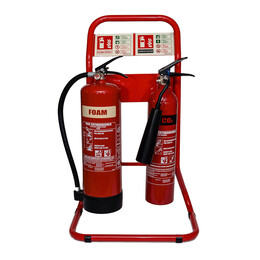 Single or Double Metal Extinguisher Stand in Red or Chrome