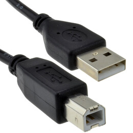 USB A to B Cable Lead, 5m in Black