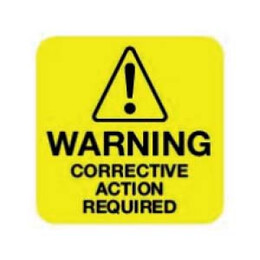 Corrective Action Required Label, Rolls of 100