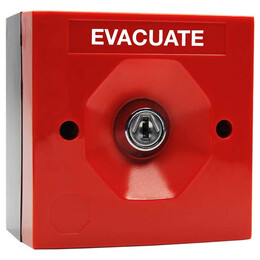 STI 2 or 3 Position Red Fire Alarm Keyswitch With Evacuate Label