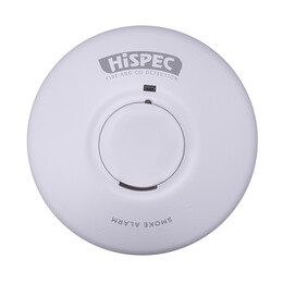 Hispec Mains Smoke Detector Detector With Interconnect & 9V Battery