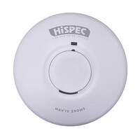 Fire Alarms, Domestic Smoke, Heat & CO Alarms, Hispec Mains Power Hardwired Interconnectable Alarms - Hispec Mains Smoke Detector Detector With Interconnect & 9V Battery