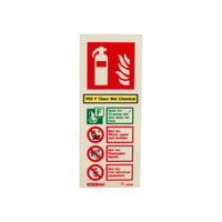 Fire Signs, Fire Extinguisher Signs - Photoluminescent P50 Wet Chemical Extinguisher Sign